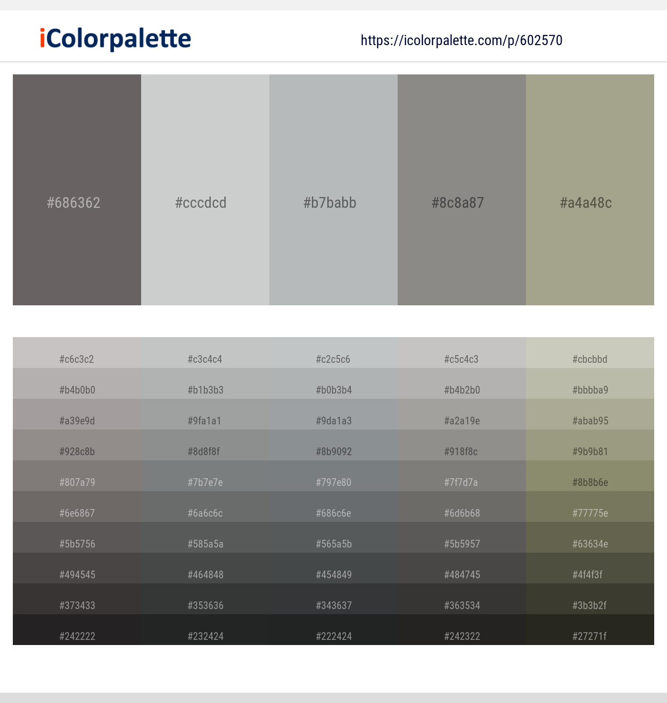 Dove Gray – Tiara – Silver Sand – Natural Gray – Tallow Color scheme