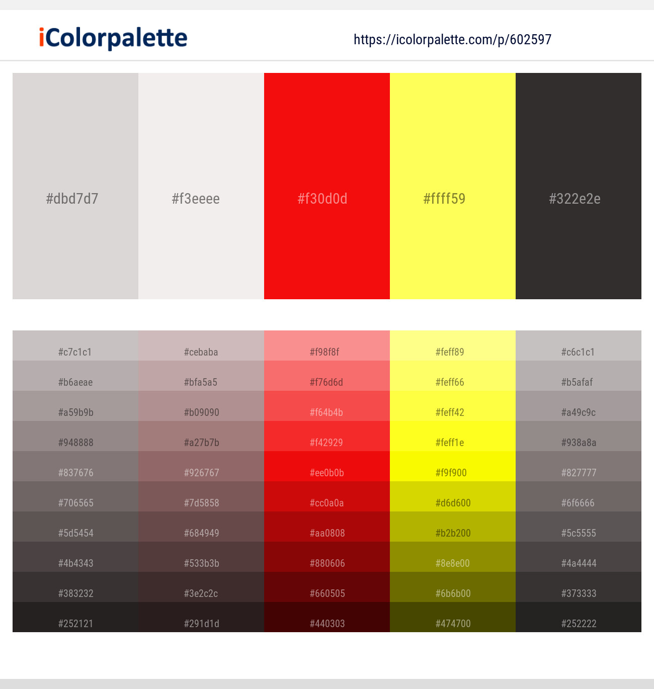 Alto – Hint of Red – Red – Laser Lemon – Mine Shaft Color scheme