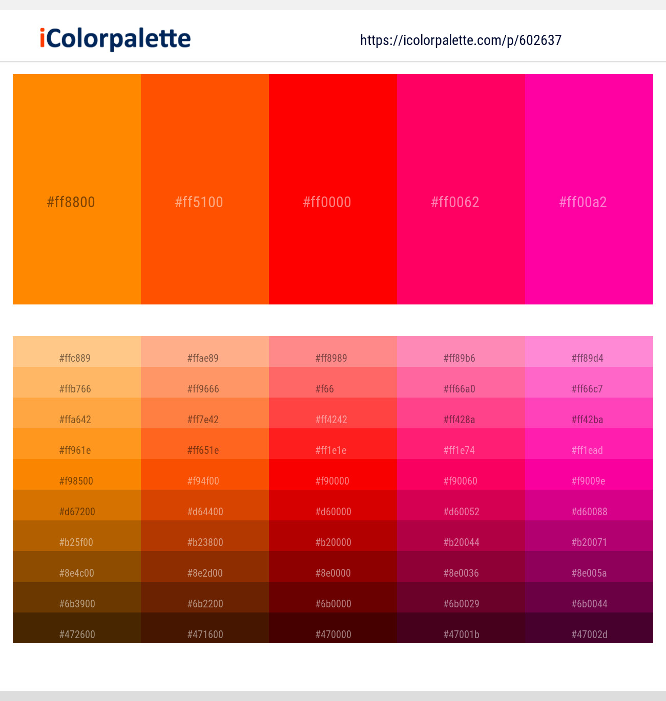 Pizazz – International Orange – Red – Rose – Hollywood Cerise Color scheme