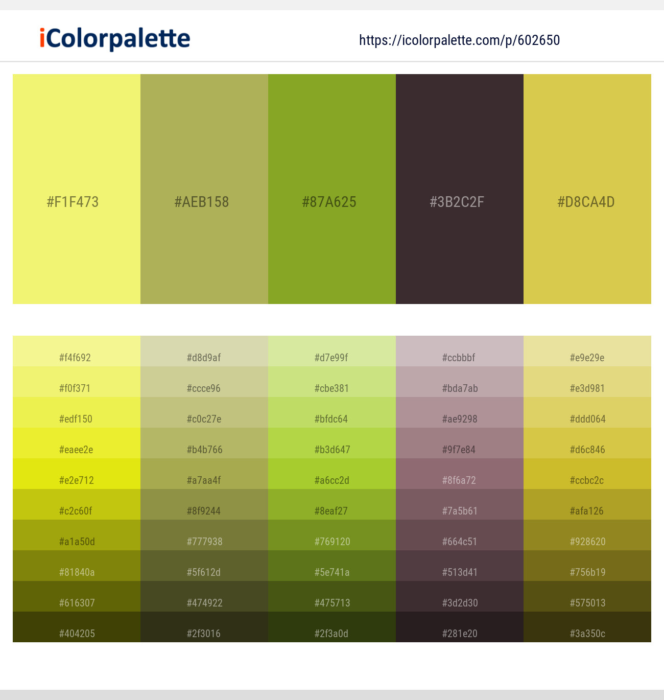 Manz – Olive Green – Citron – Livid Brown – Wattle Color scheme