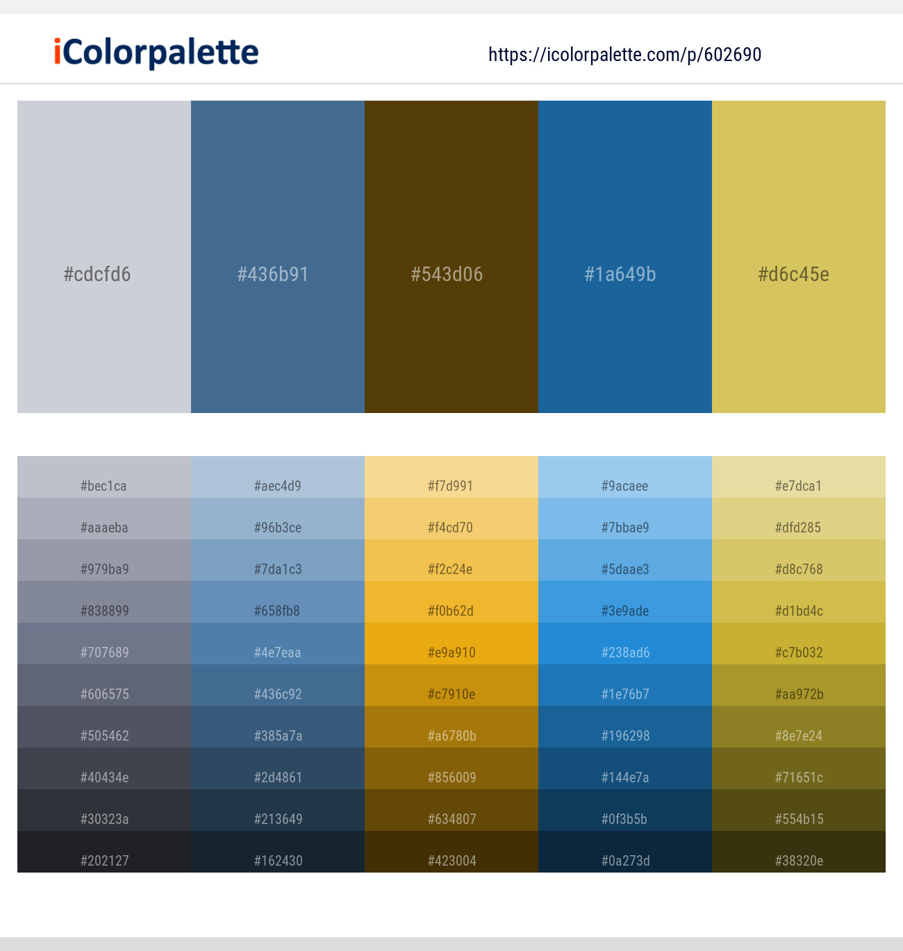 Ghost – Kashmir Blue – Deep Bronze – Matisse – Tacha Color scheme