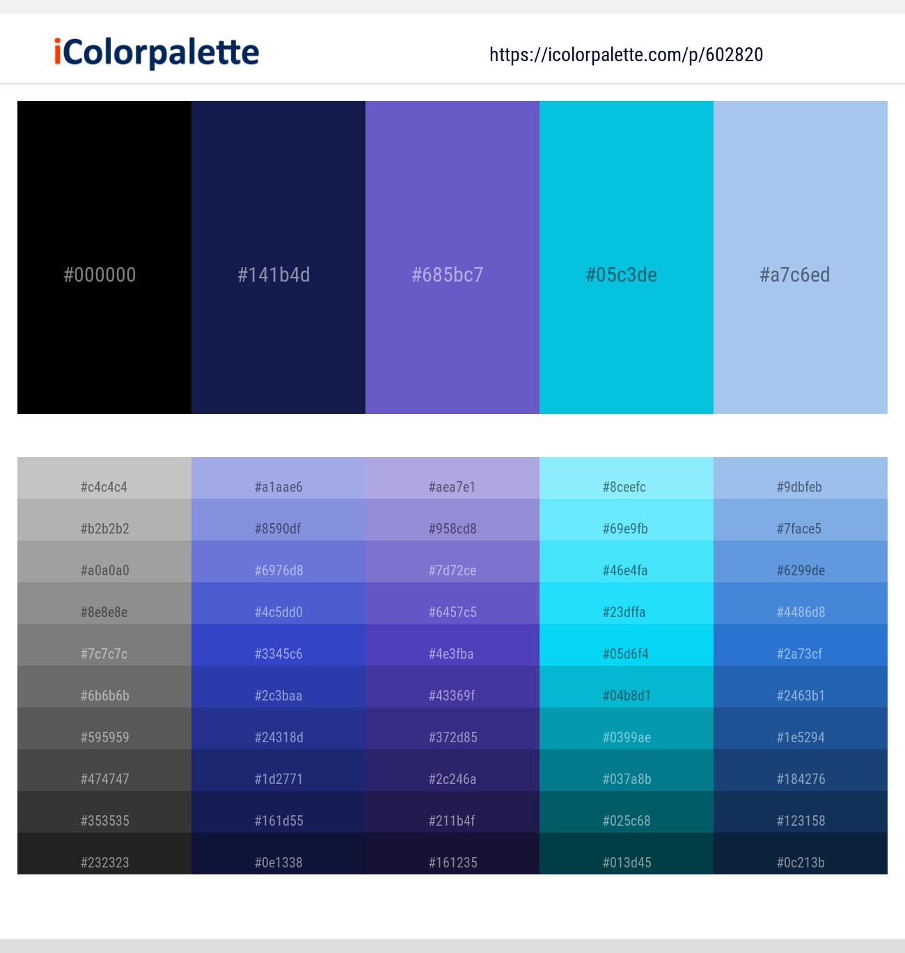 Black – Bunting – Blue Marguerite – Robin’s Egg Blue – Perano Color scheme