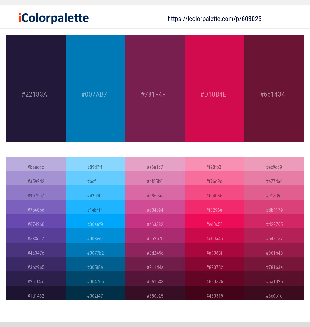 Haiti – Lochmara – Tawny Port – Razzmatazz – Claret Color scheme