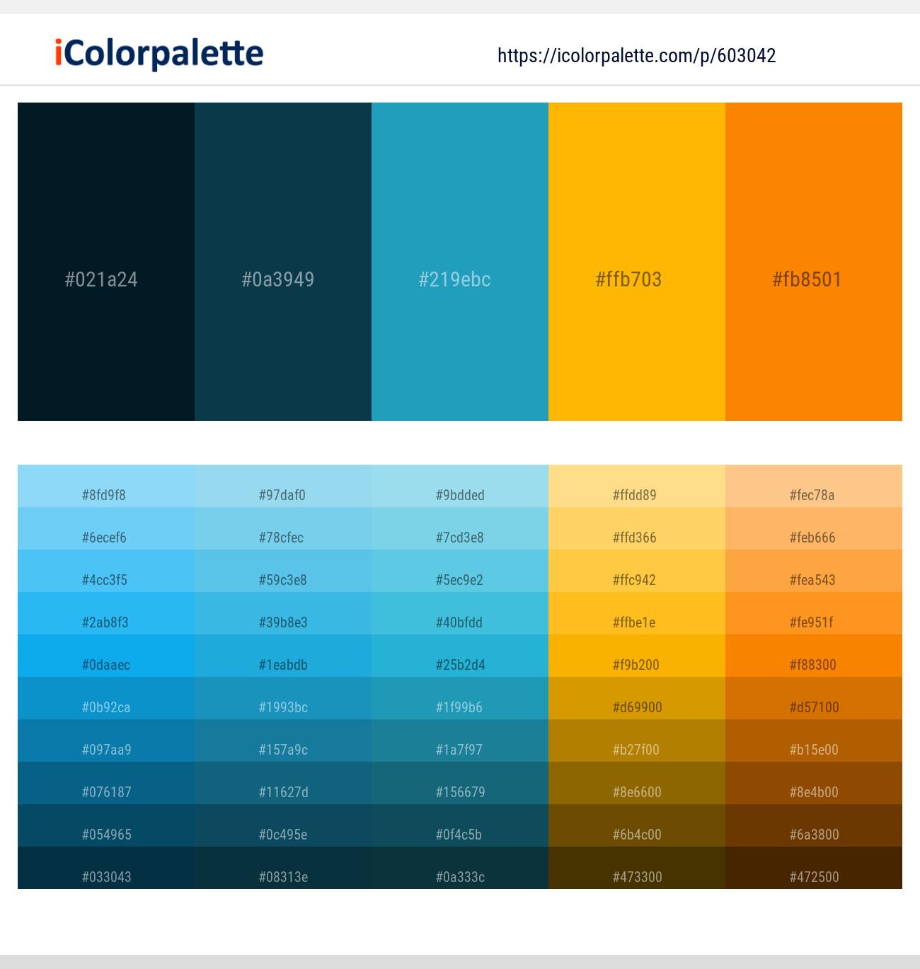Daintree – Tarawera – Eastern Blue – Selective Yellow – Flush Orange Color scheme