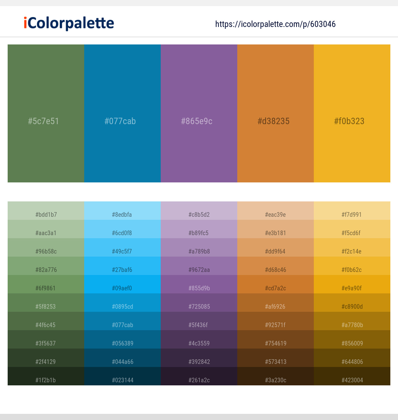 Hippie Green – Deep Cerulean – Trendy Pink – Brandy Punch – Fuel Yellow Color scheme