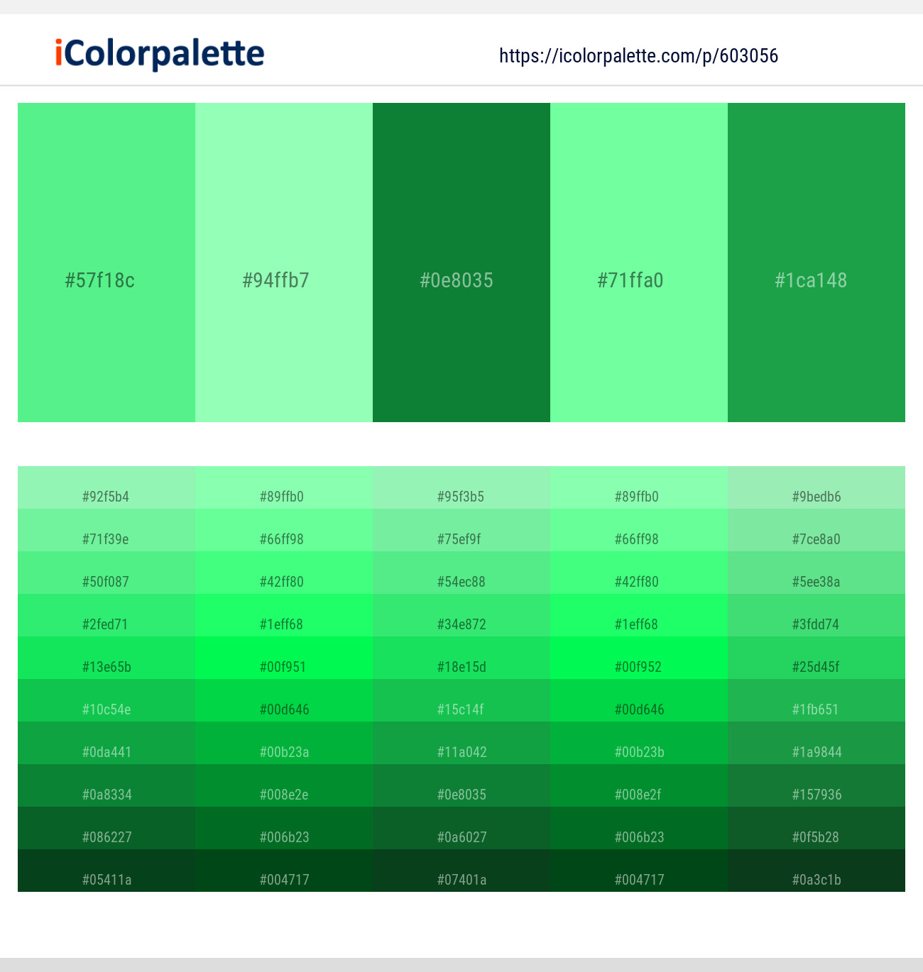 Screamin’ Green – Mint Green – Black – Mint Green – Eucalyptus Color scheme