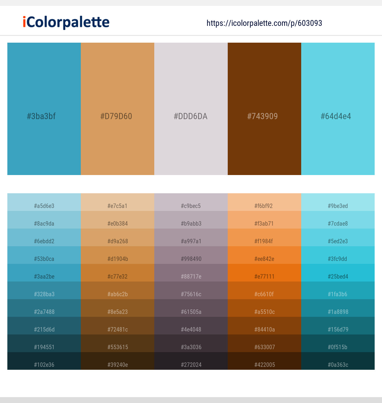 Pelorous – Di Serria – Lola – Cafe Royale – Turquoise Blue Color scheme