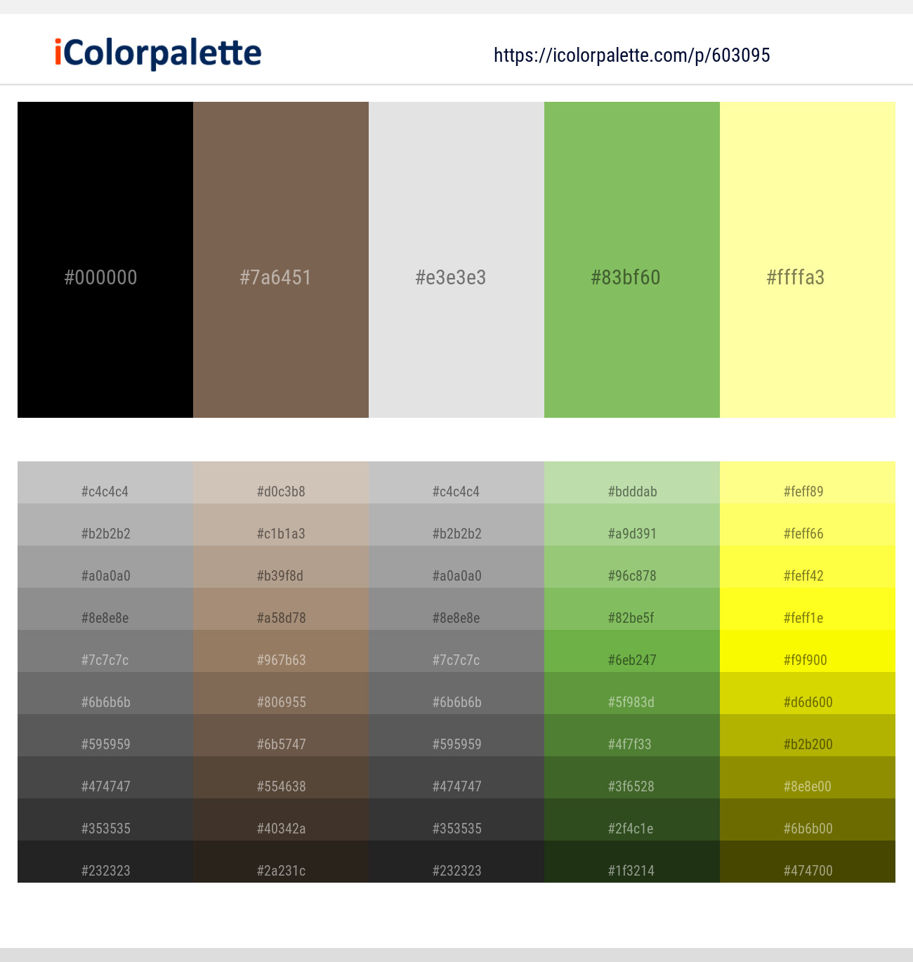 Black – Roman Coffee – Mercury – Mantis – Milan Color scheme