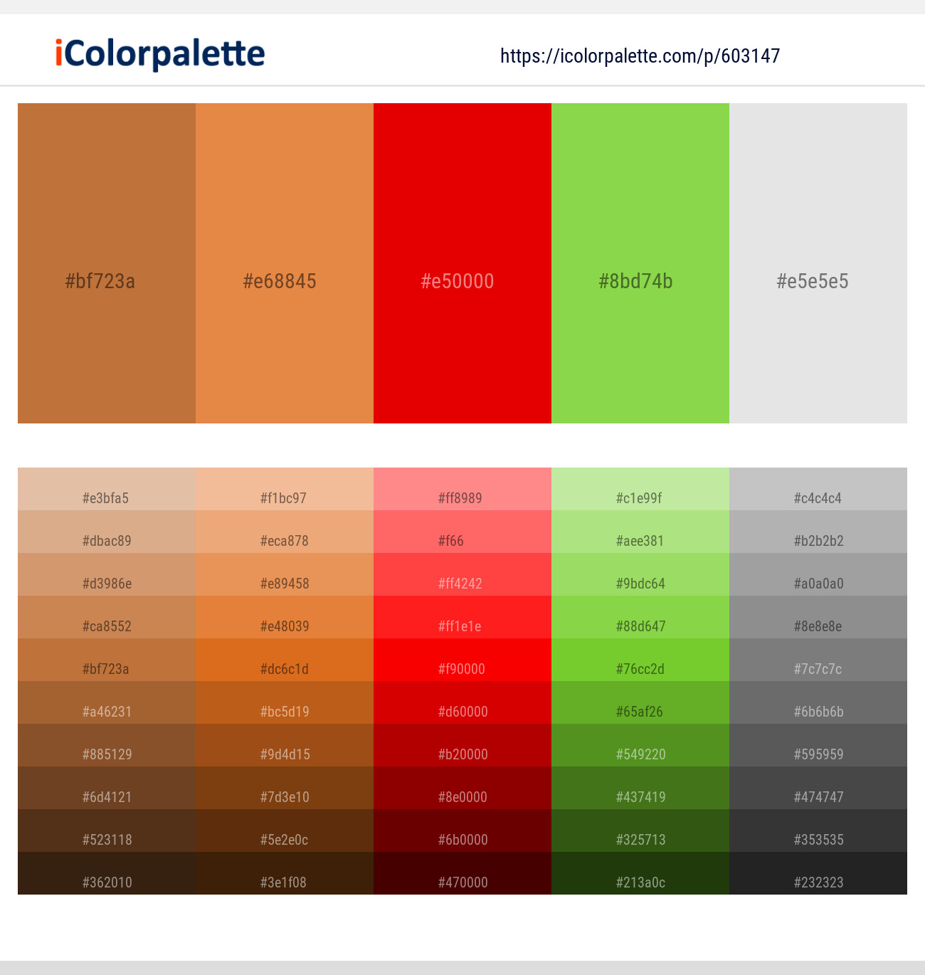 Copper – Jaffa – Red – Conifer – Mercury Color scheme