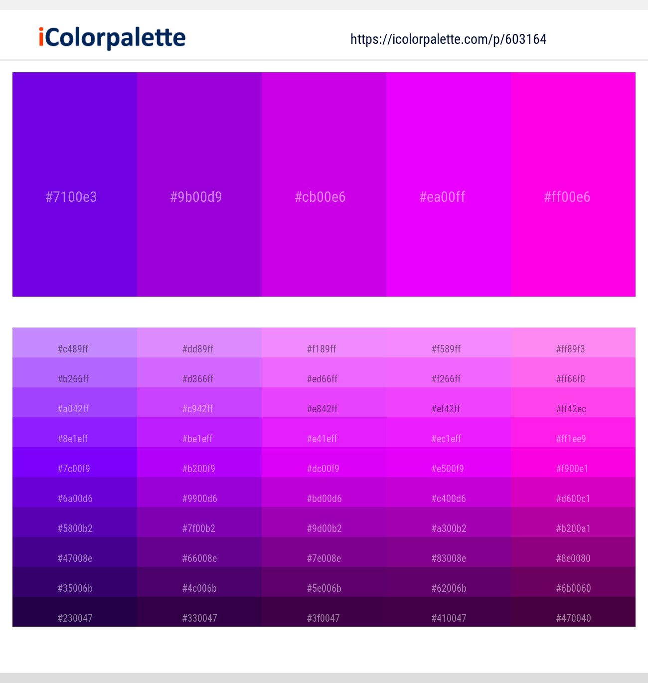 Electric Violet – Electric Violet – Magenta / Fuchsia – Magenta / Fuchsia – Magenta / Fuchsia Color scheme