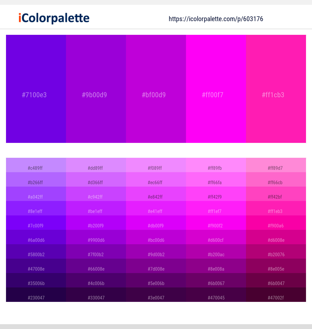 Electric Violet – Electric Violet – Electric Violet – Magenta / Fuchsia – Shocking Pink Color scheme