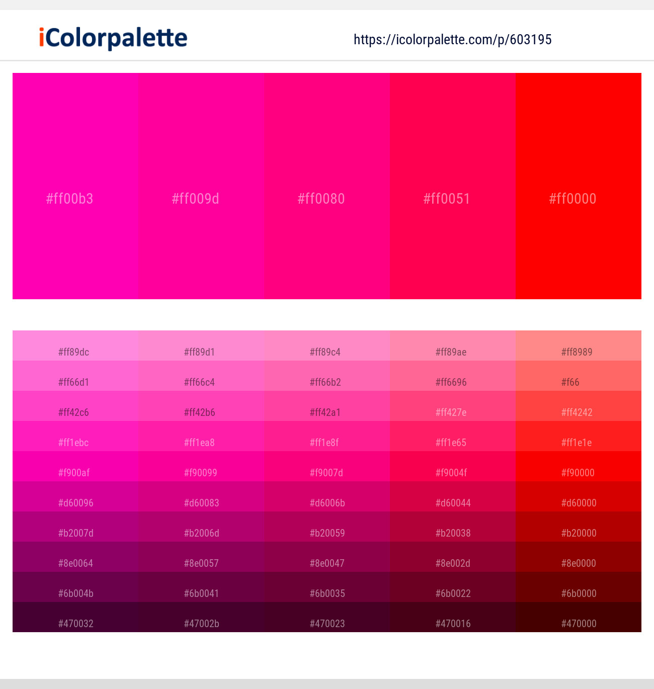Shocking Pink – Hollywood Cerise – Rose – Red Ribbon – Red Color scheme