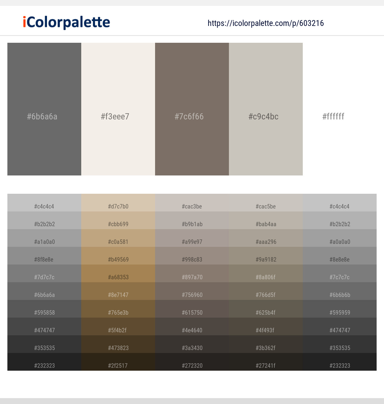 Dove Gray – Spring Wood – Sandstone – Cloud – White Color scheme