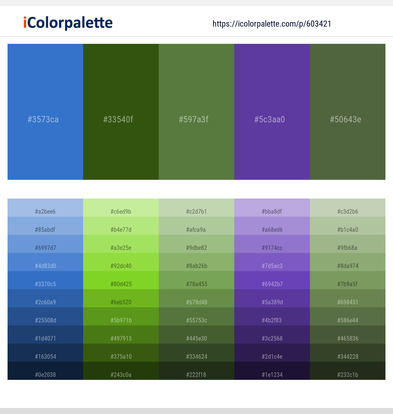Mariner – Dell – Dingley – Gigas – Chalet Green Color scheme