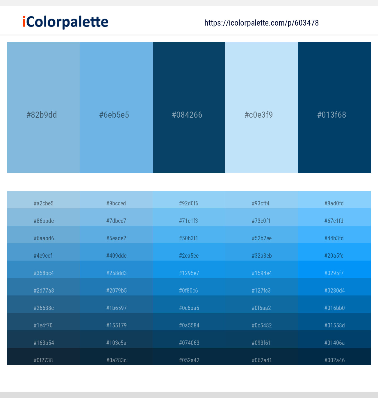6064+ Blue Color Palettes & Gradient Ideas | iColorPalette