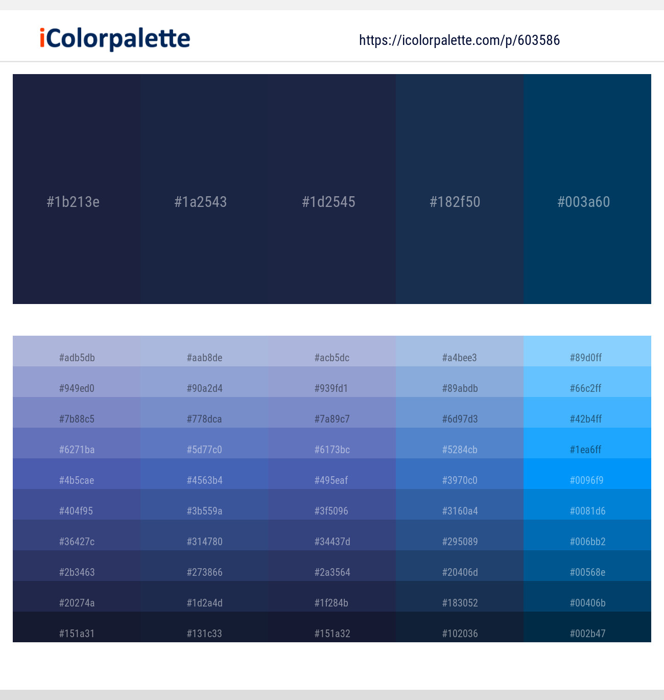 Ebony Clay – Big Stone – Cloud Burst – Nile Blue – Astronaut Blue Color scheme