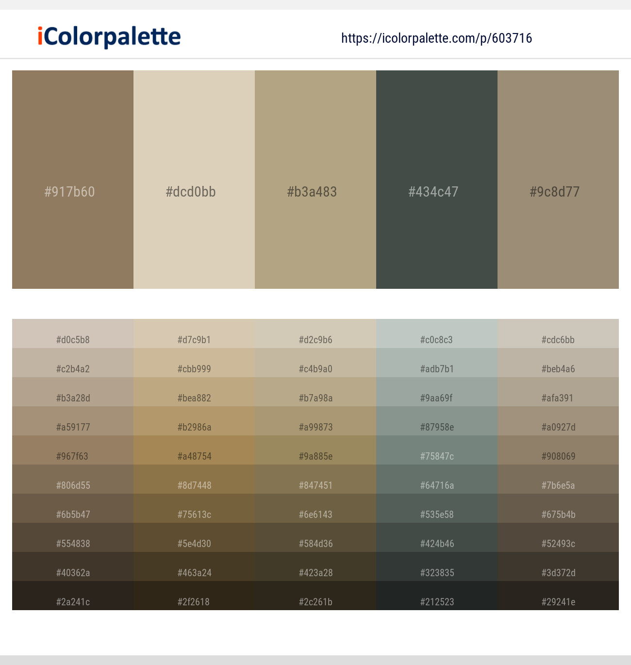 Domino – Sisal – Mongoose – Nandor – Pale Oyster Color scheme