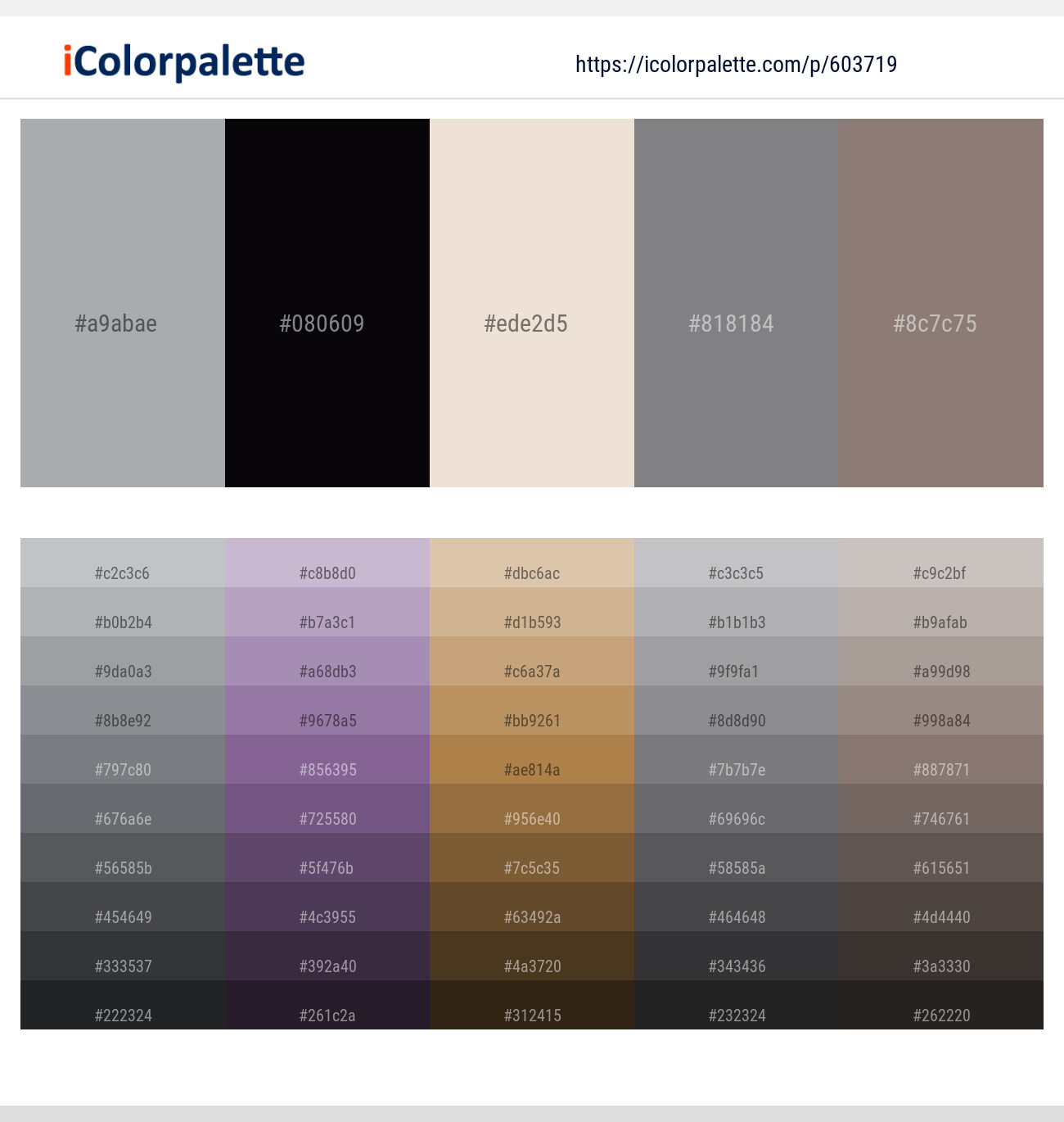 Gray Chateau – Cinder – Pearl Bush – Jumbo – Almond Frost Color scheme