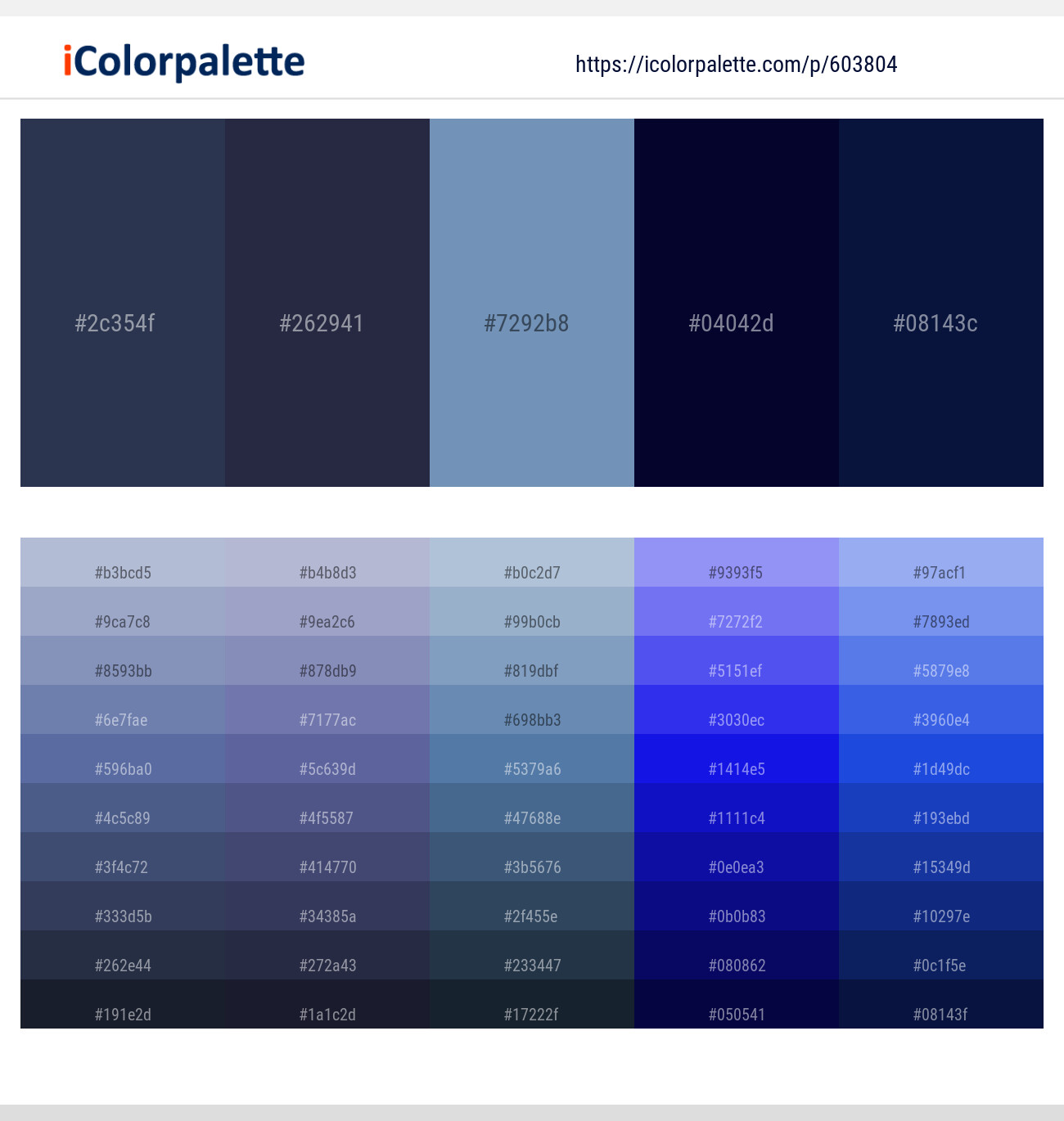 6063+ Blue Color Palettes & Gradient Ideas | iColorPalette