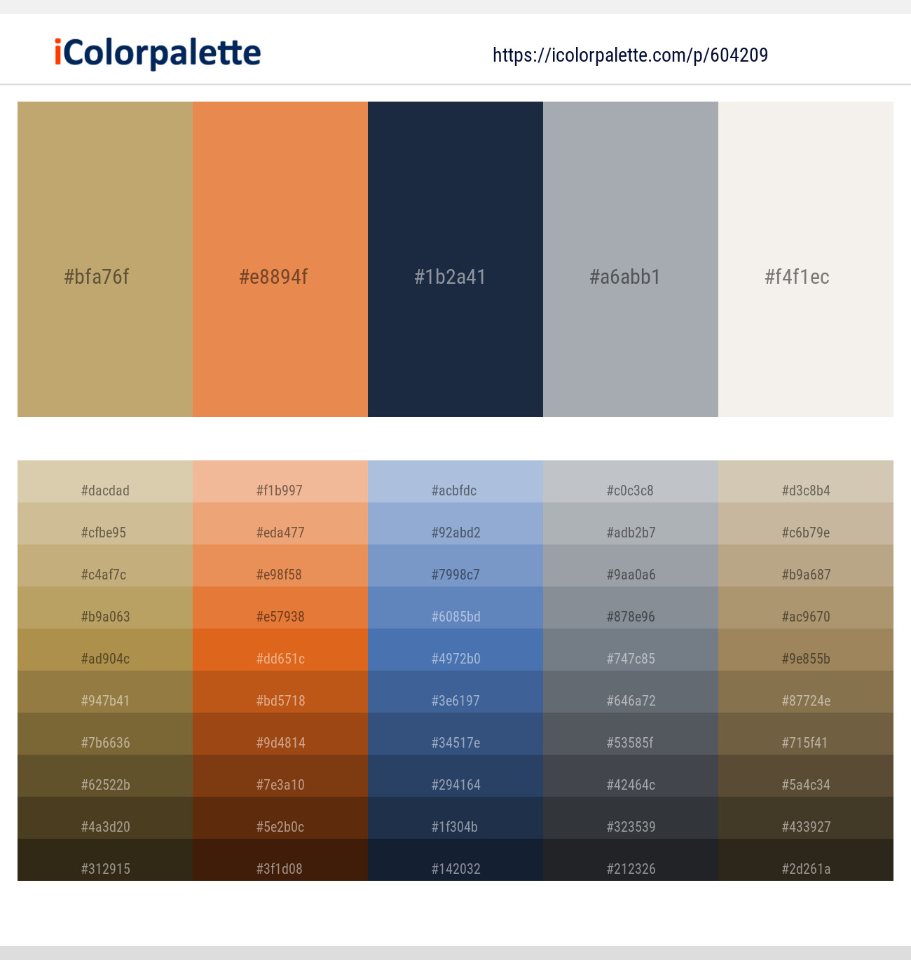 Laser – Jaffa – Big Stone – Gray Chateau – Pampas Color scheme
