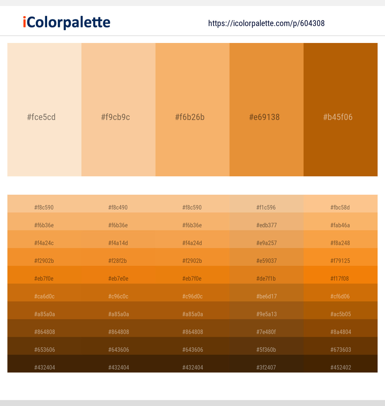 Tequila – Corvette – Rajah – Fire Bush – Mai Tai Color scheme