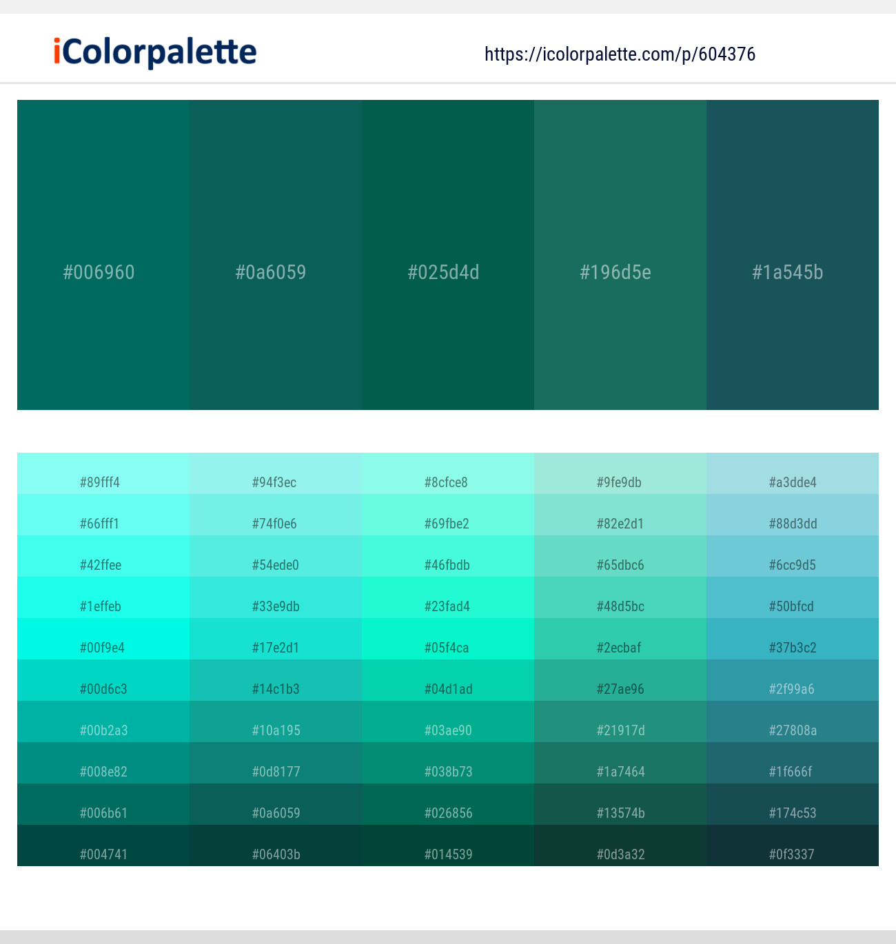 Blue Stone – Deep Sea Green – Evening Sea – Genoa – Blue Dianne Color scheme