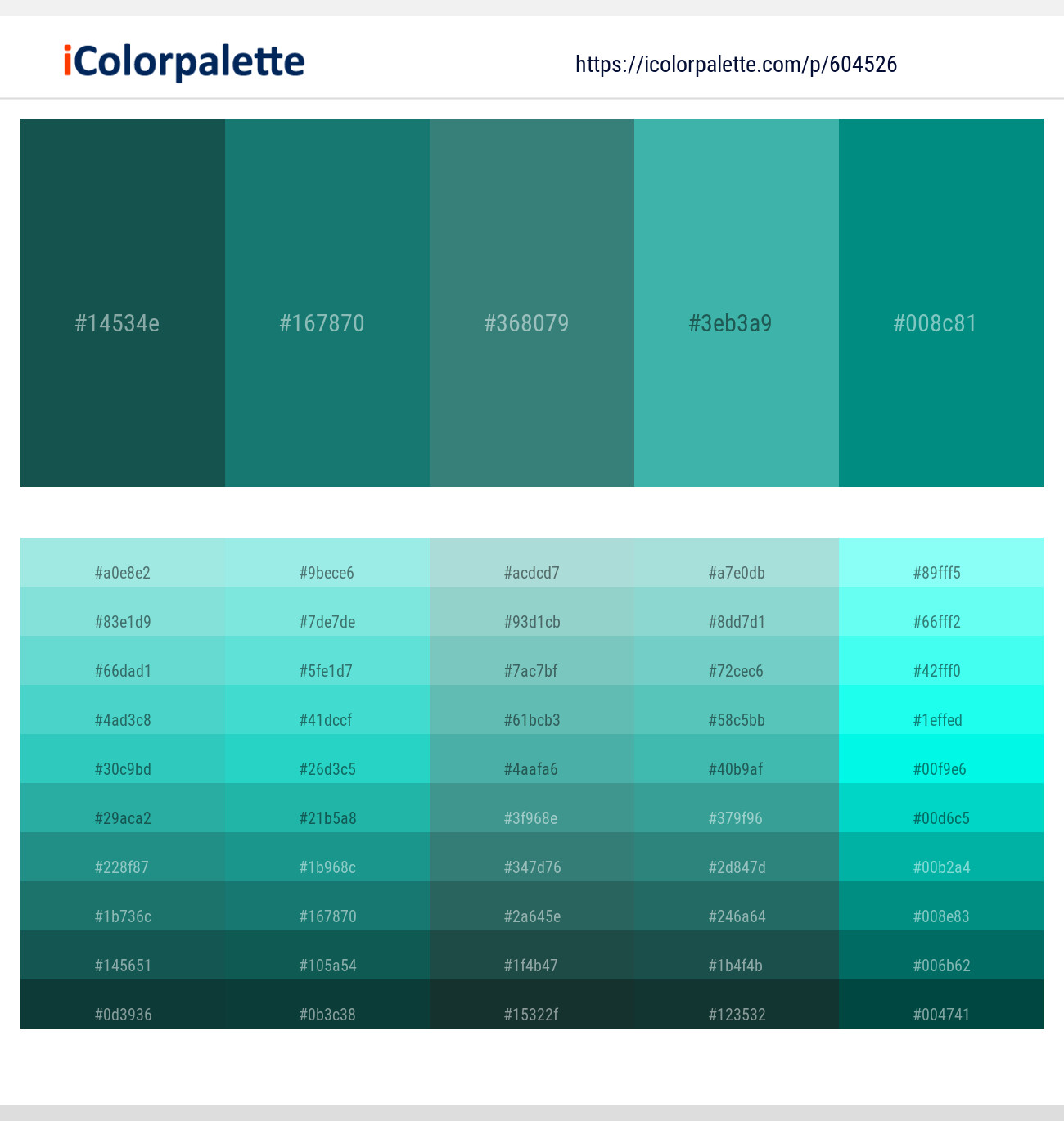 Eden – Genoa – Oracle – Keppel – Teal Color scheme