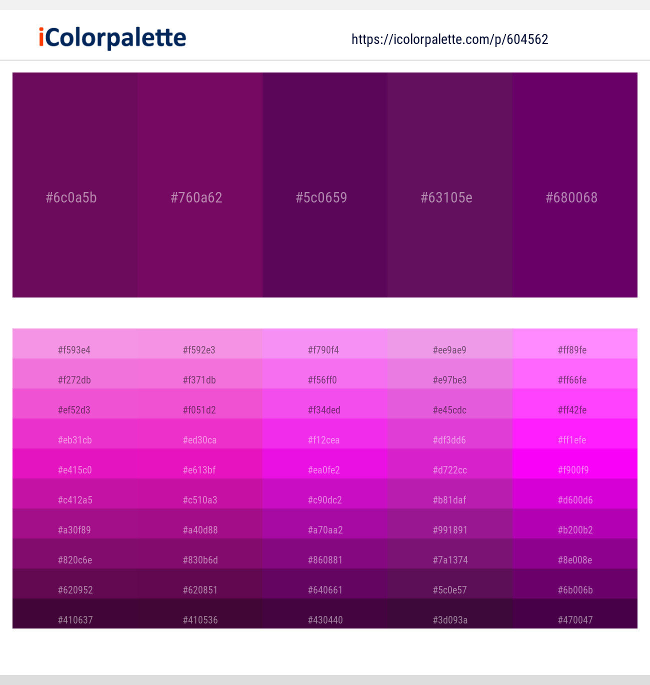 Pompadour – Cardinal Pink – Clairvoyant – Clairvoyant – Clairvoyant Color scheme