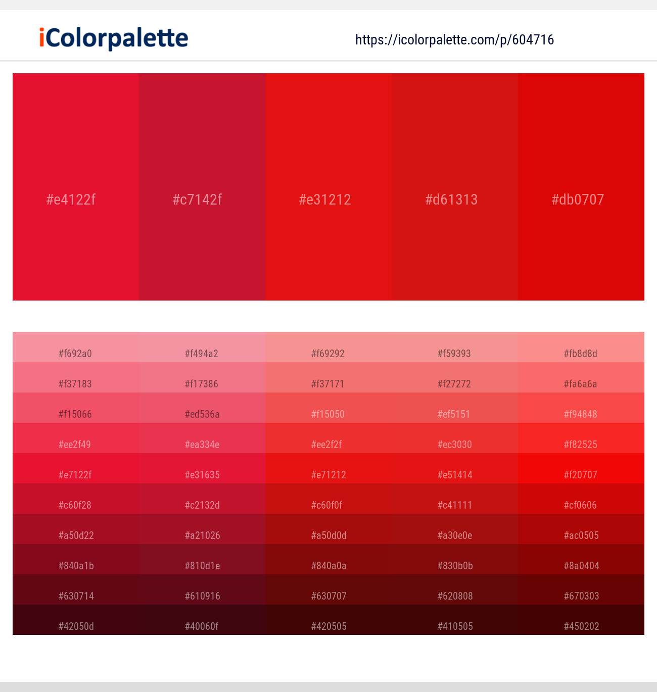 Crimson – Cardinal – Red – Thunderbird – Guardsman Red Color scheme
