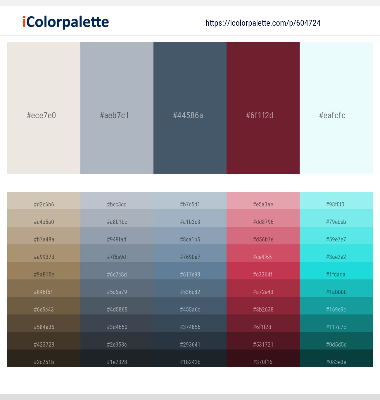 Pearl Bush – Cadet Blue – Fiord – Claret – Polar Color scheme