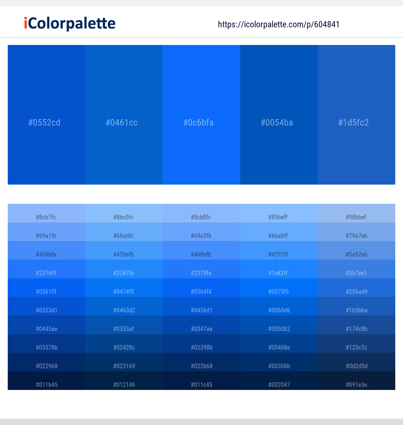Pure Blue Color Palette