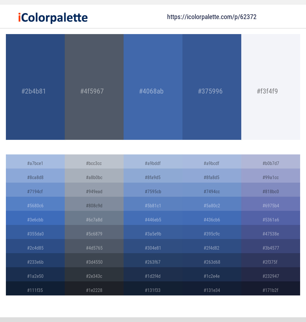 Astronaut – Trout – San Marino – Chambray – Whisper Color scheme