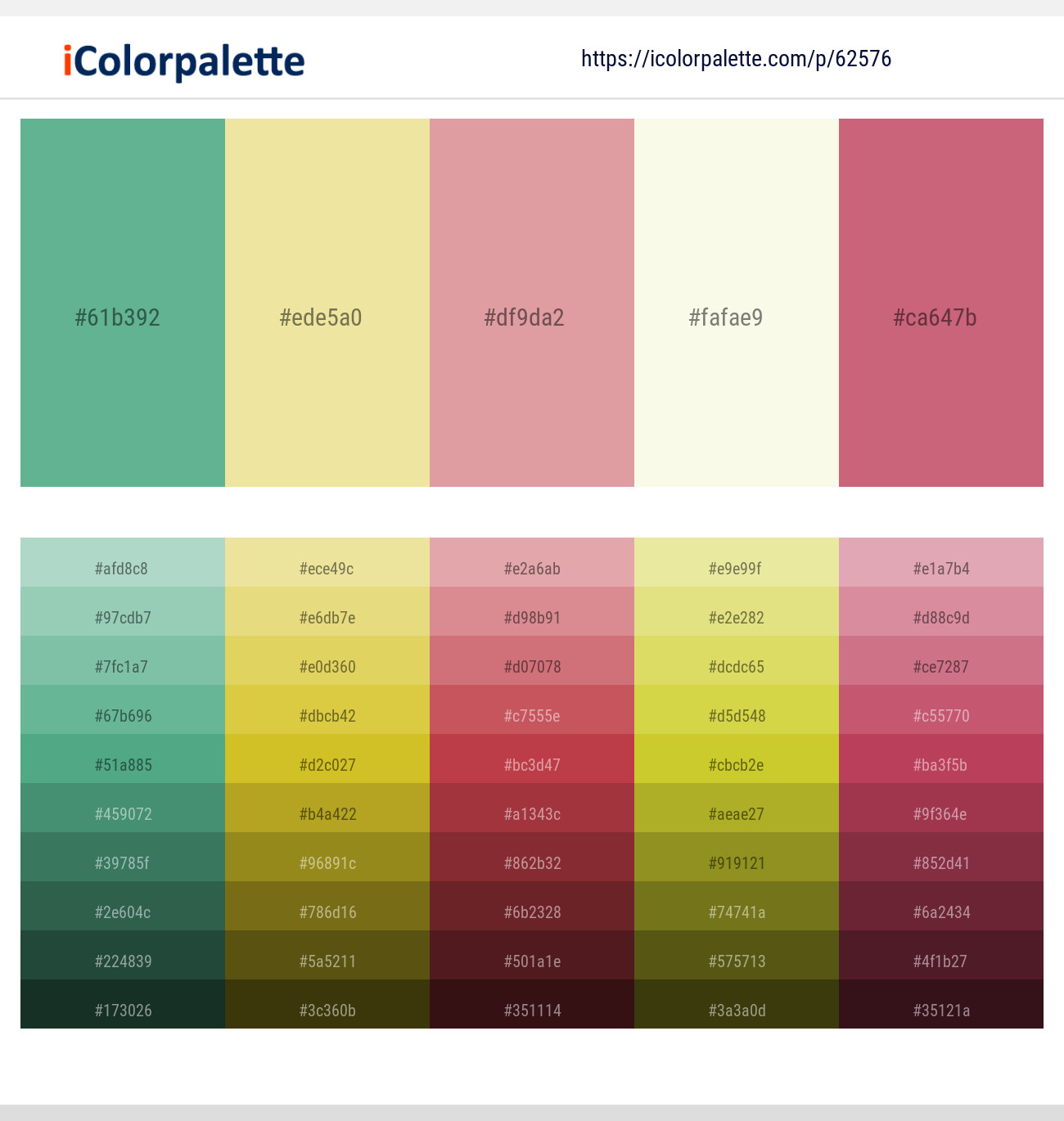Silver Tree – Primrose – Petite Orchid – Rum Swizzle – Contessa Color scheme