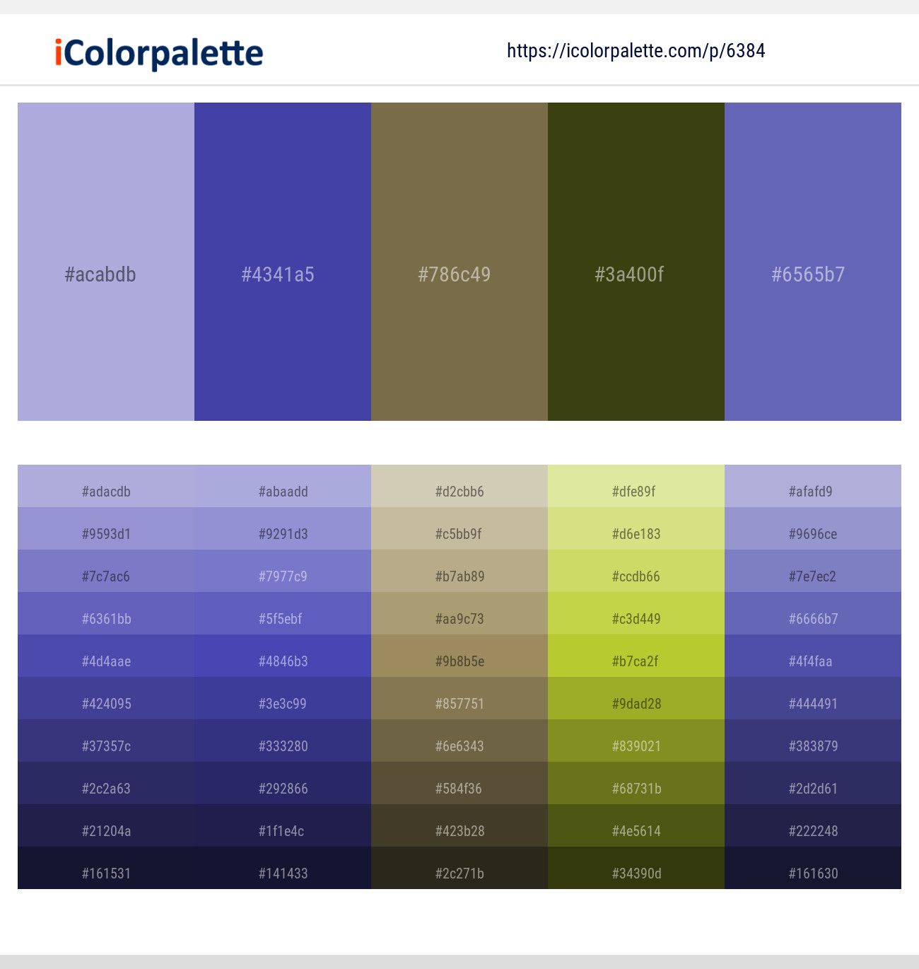 Cold Purple – Gigas – Shadow – Waiouru – Blue Violet Color scheme