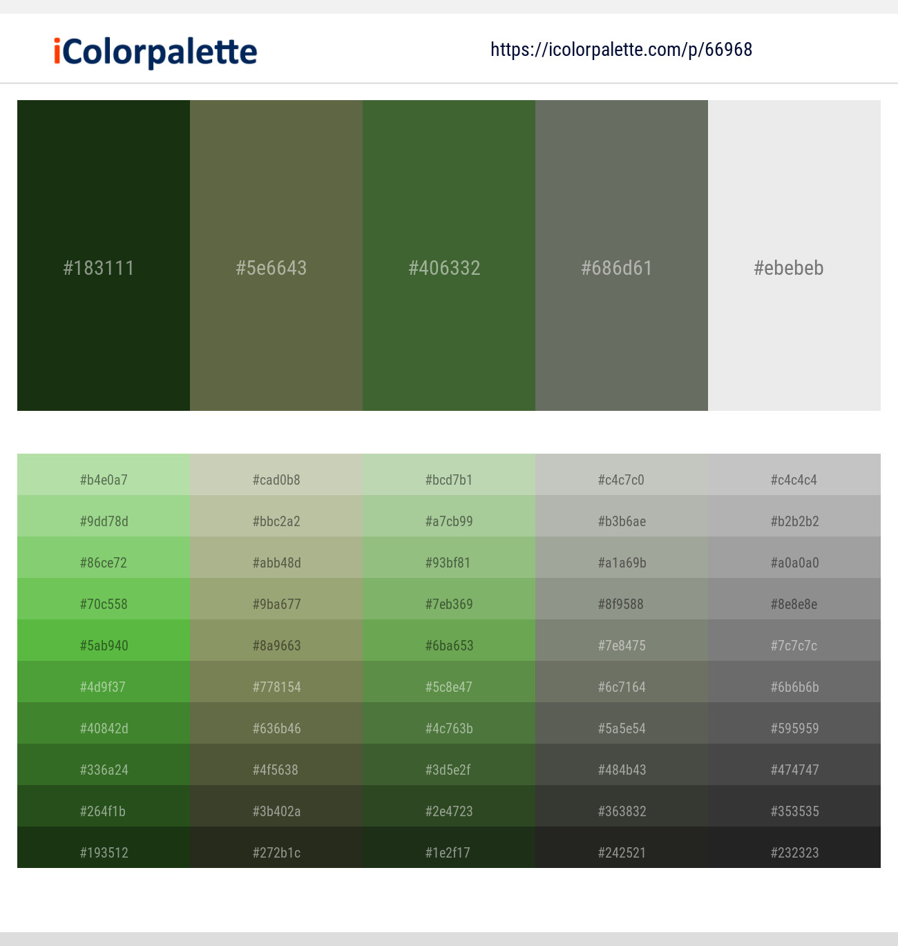 Seaweed – Finch – Chalet Green – Willow Grove – Gallery Color scheme
