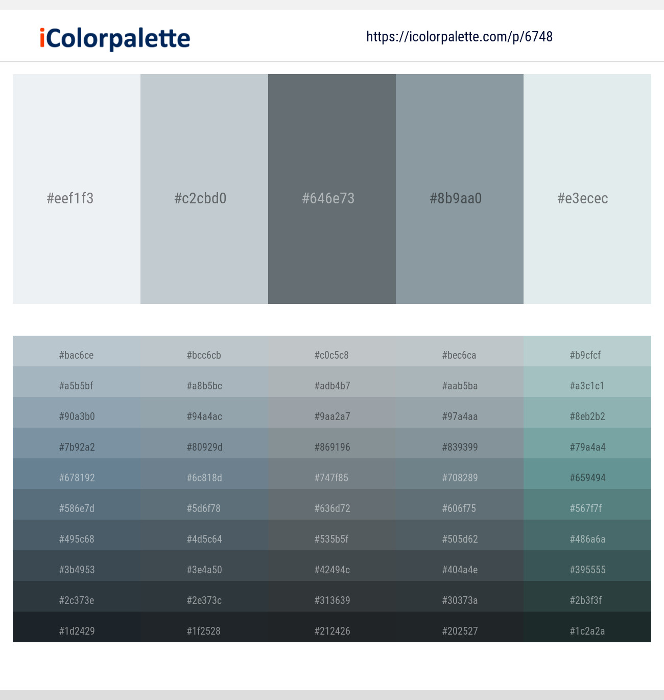 Athens Gray – Loblolly – Nevada – Regent Gray – Mystic Color scheme