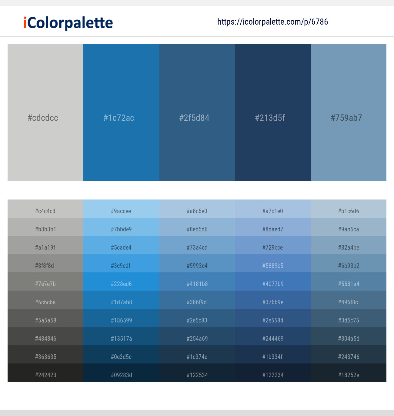 Quill Gray – Matisse – Calypso – Cello – Ship Cove Color scheme