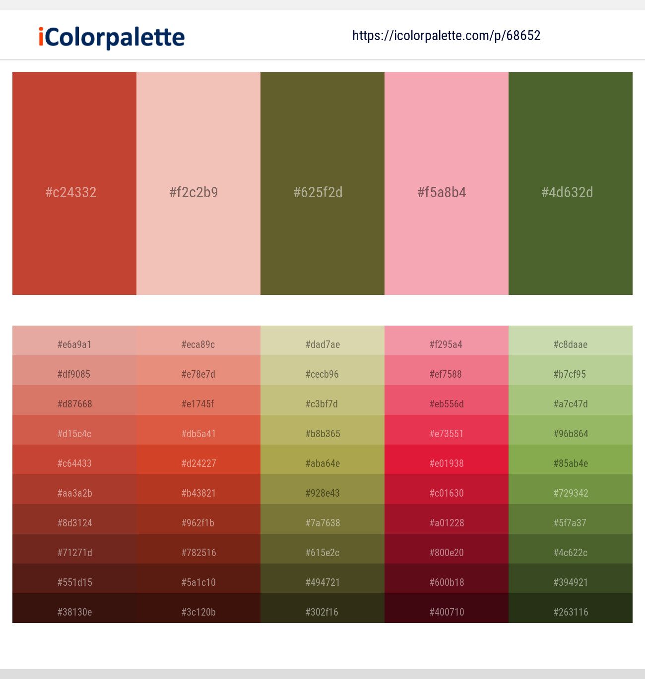 Mojo – Mandys Pink – Costa Del Sol – Wewak – Woodland Color scheme
