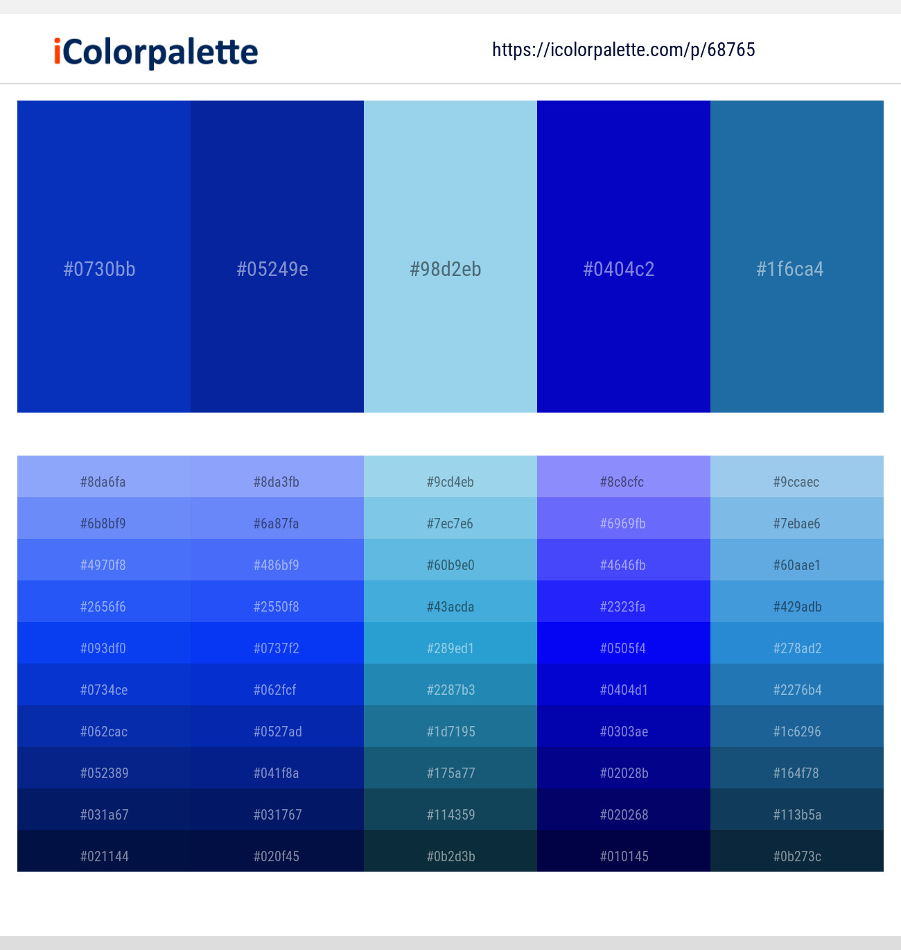 International Klein Blue – International Klein Blue – Cornflower – Dark Blue  – Matisse Color scheme | iColorpalette