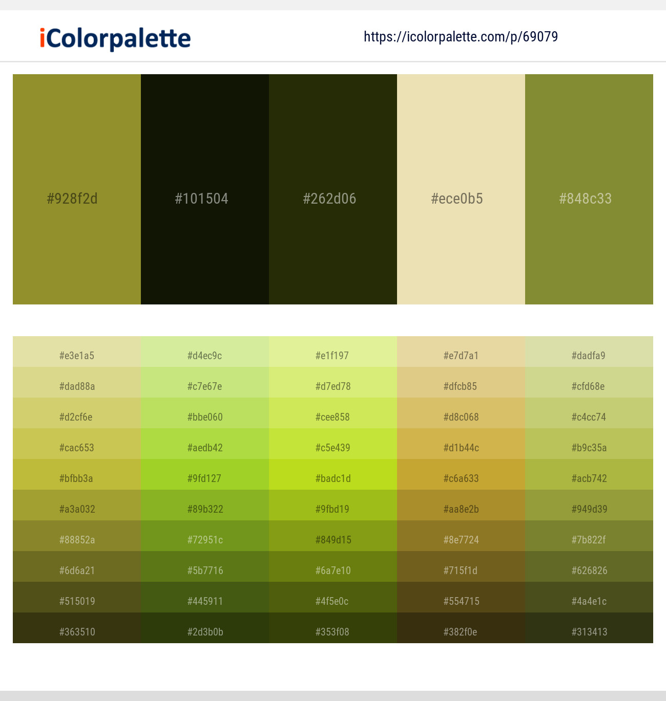 Luxor Gold – Black Forest – Pine Tree – Chamois – Sycamore Color scheme