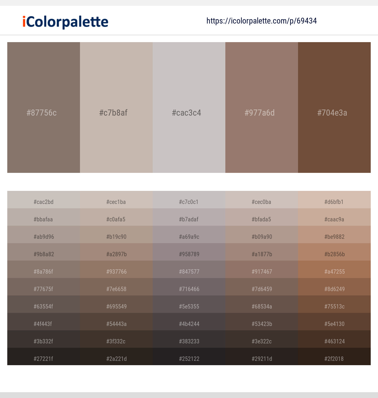 Shingles Pale 2 Pale Slate and Shingle Fawn Color Palettes — Hex Codes, Schemes ...