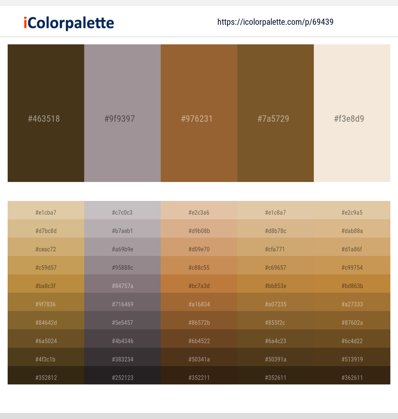 4 Latest Color Schemes with Metallic Bronze And Dusty Color tone combinations | 2023 | iColorpalette