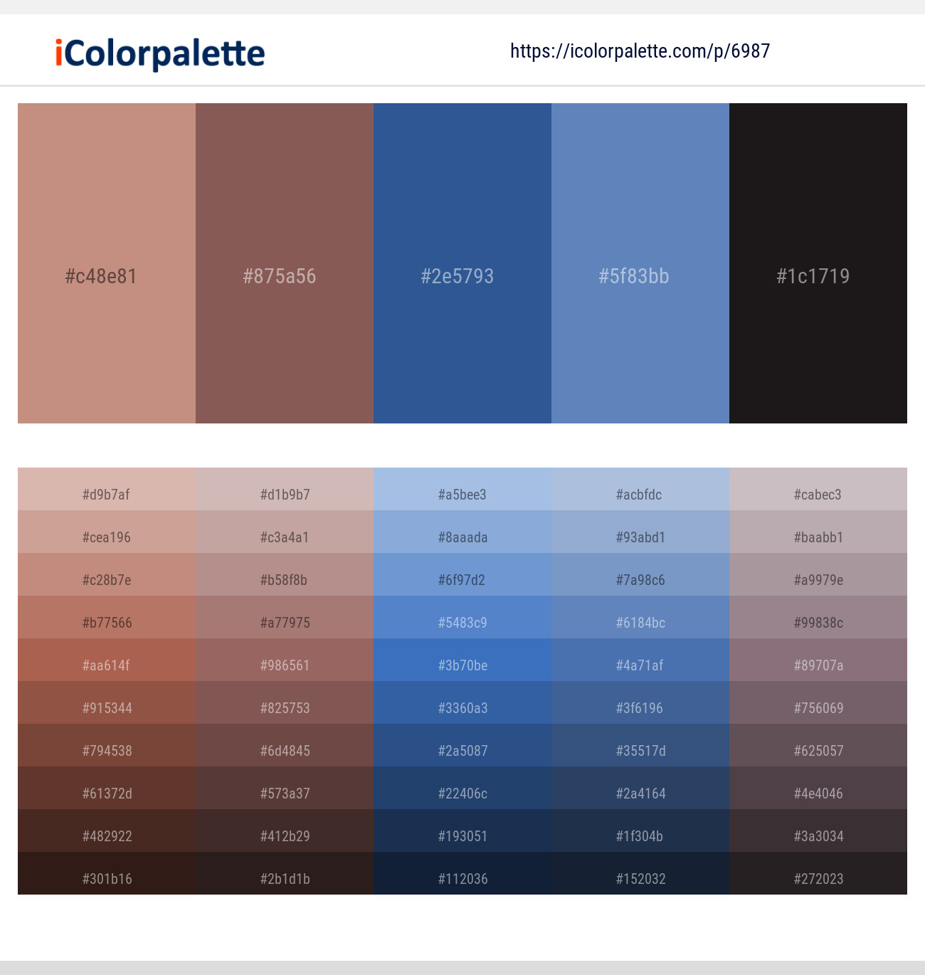 Old Rose – Au Chico – St Tropaz – Steel Blue – Thunder Color scheme