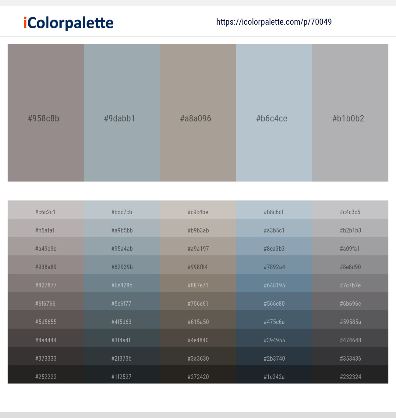 Schooner – Hit Gray – Bronco – Heather – Spun Pearl Color scheme