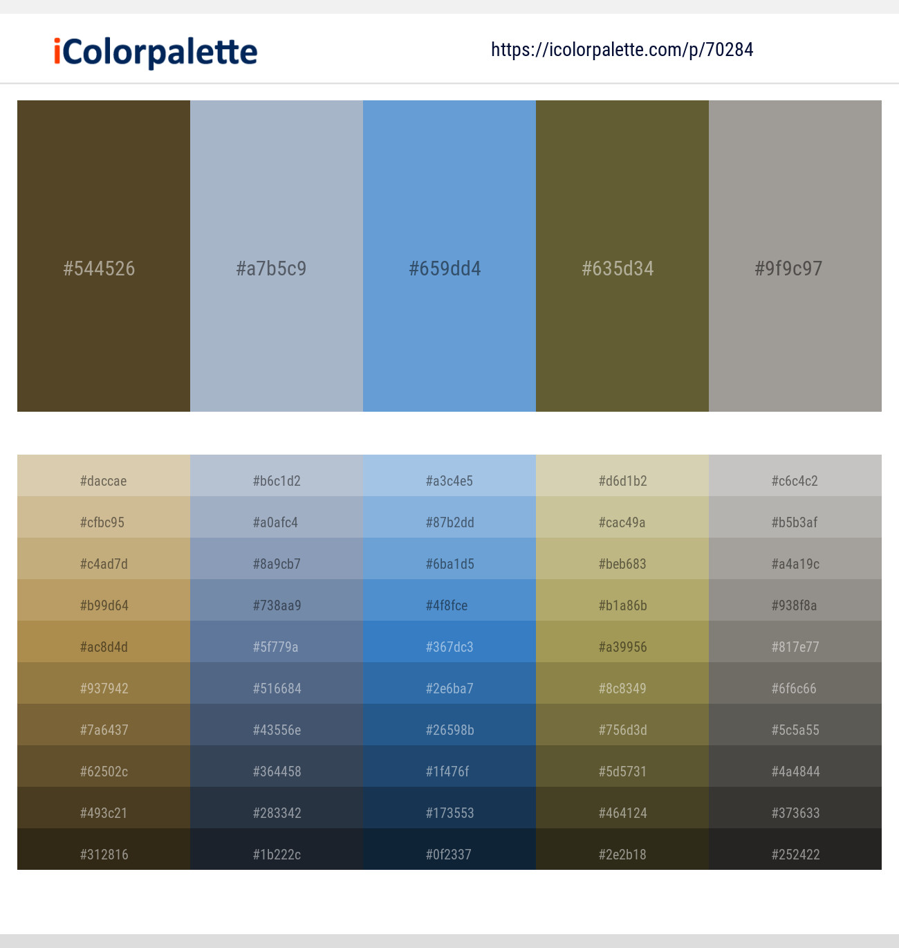 Irish Coffee – Casper – Danube – Costa Del Sol – Dawn Color scheme