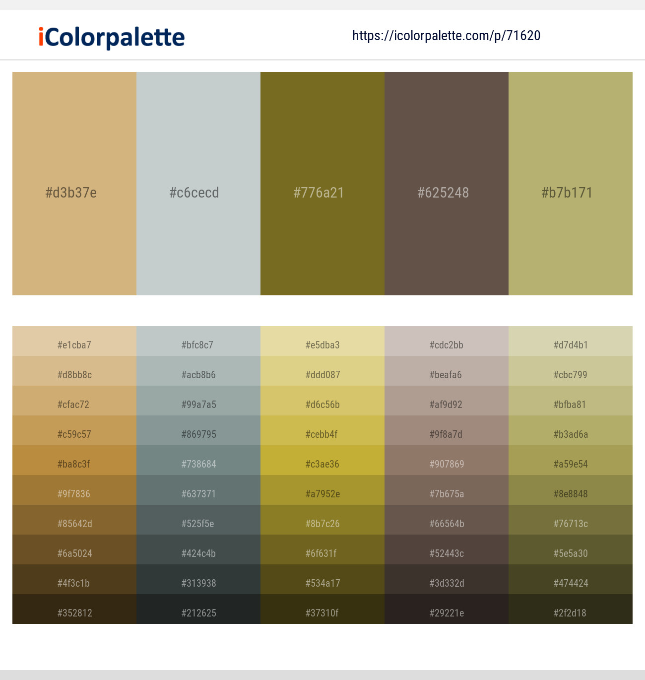 Tan – Tiara – Himalaya – Kabul – Gimblet Color scheme