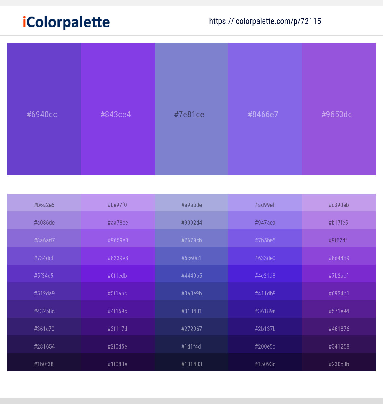 15 Purple Color Palette Inspirations with Names & hex Codes! – Inside Colors