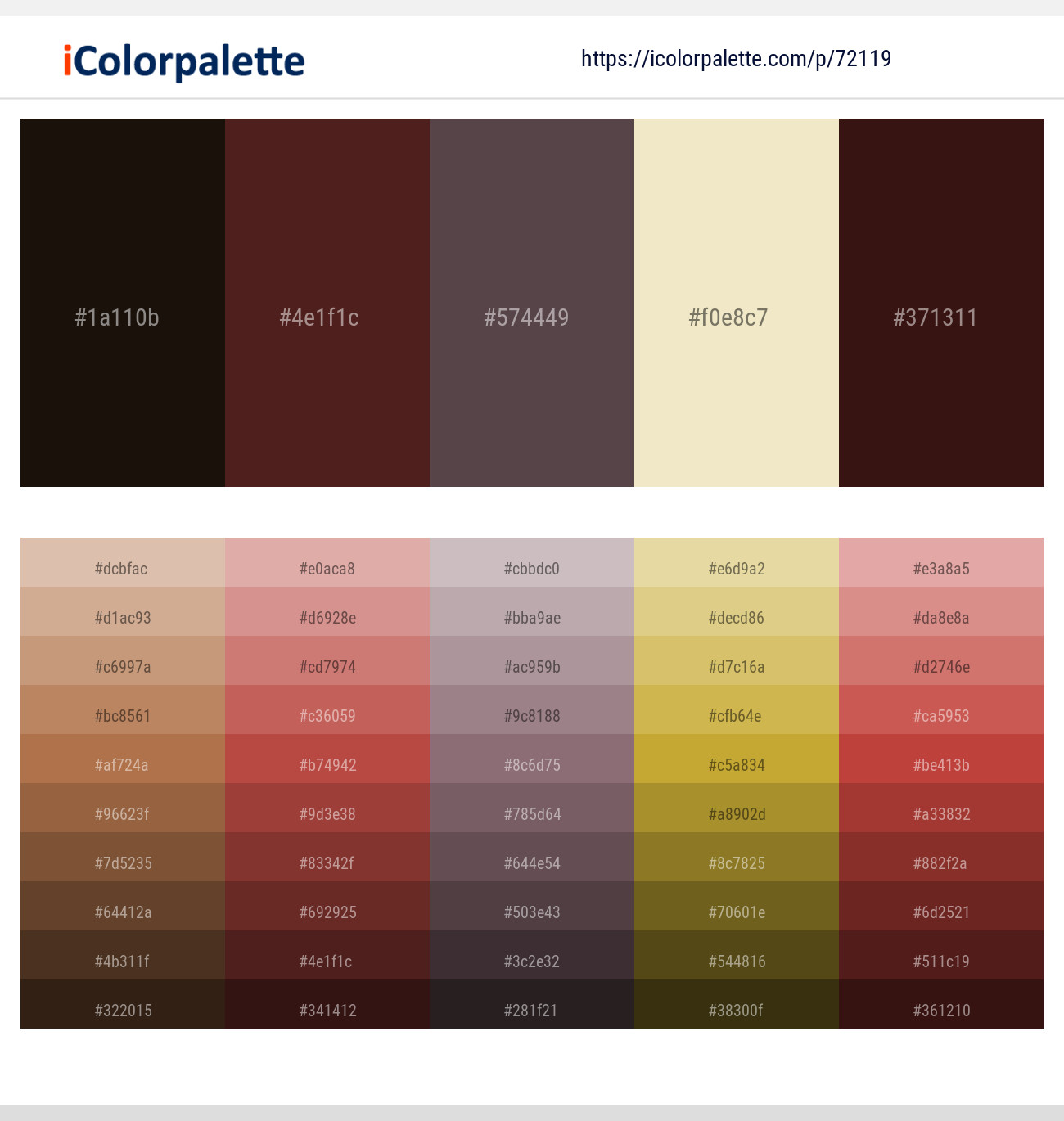 2 Latest Color Schemes with Cocoa Bean And Don Juan Color tone