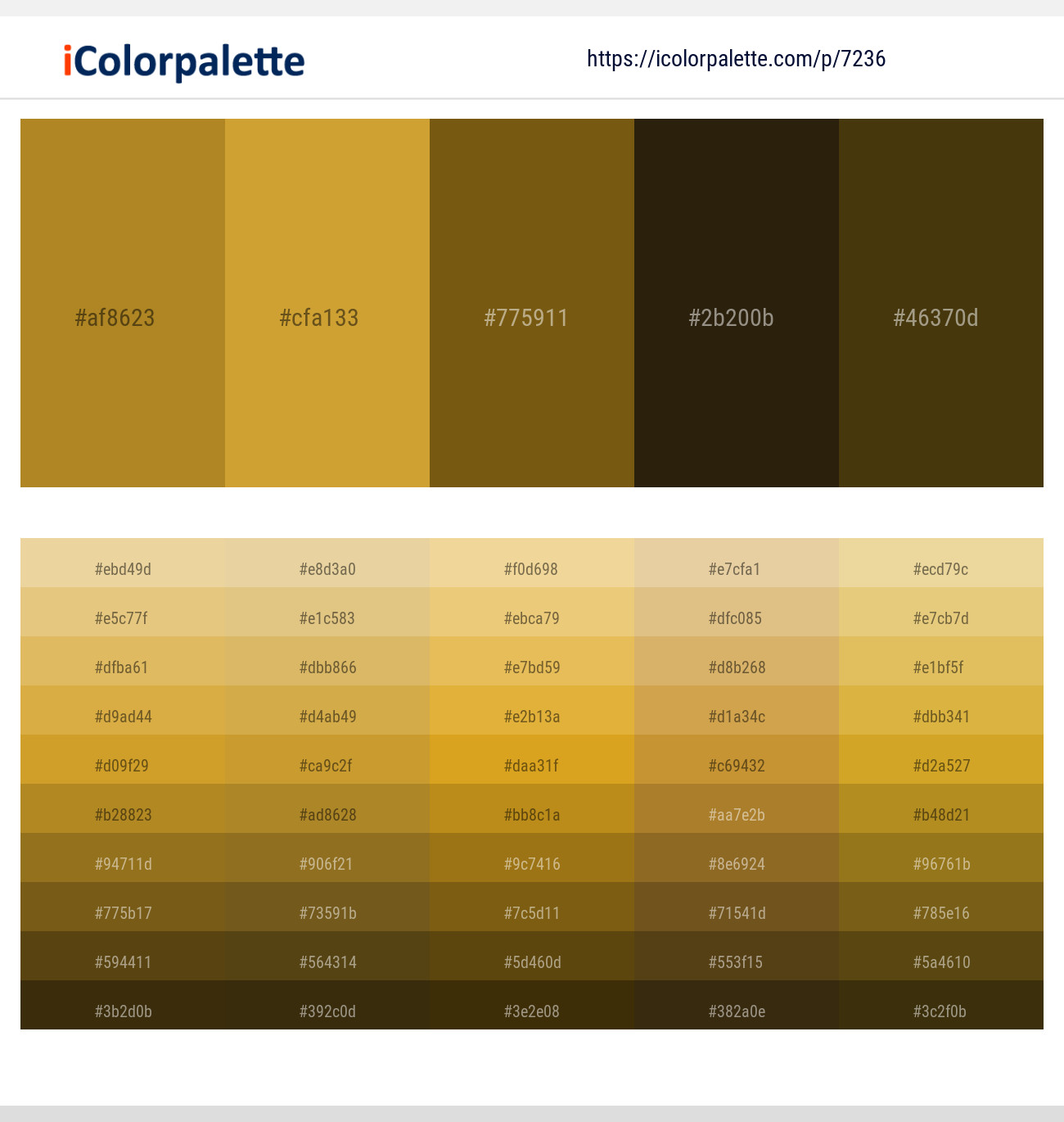 723645 Gold Color Palettes