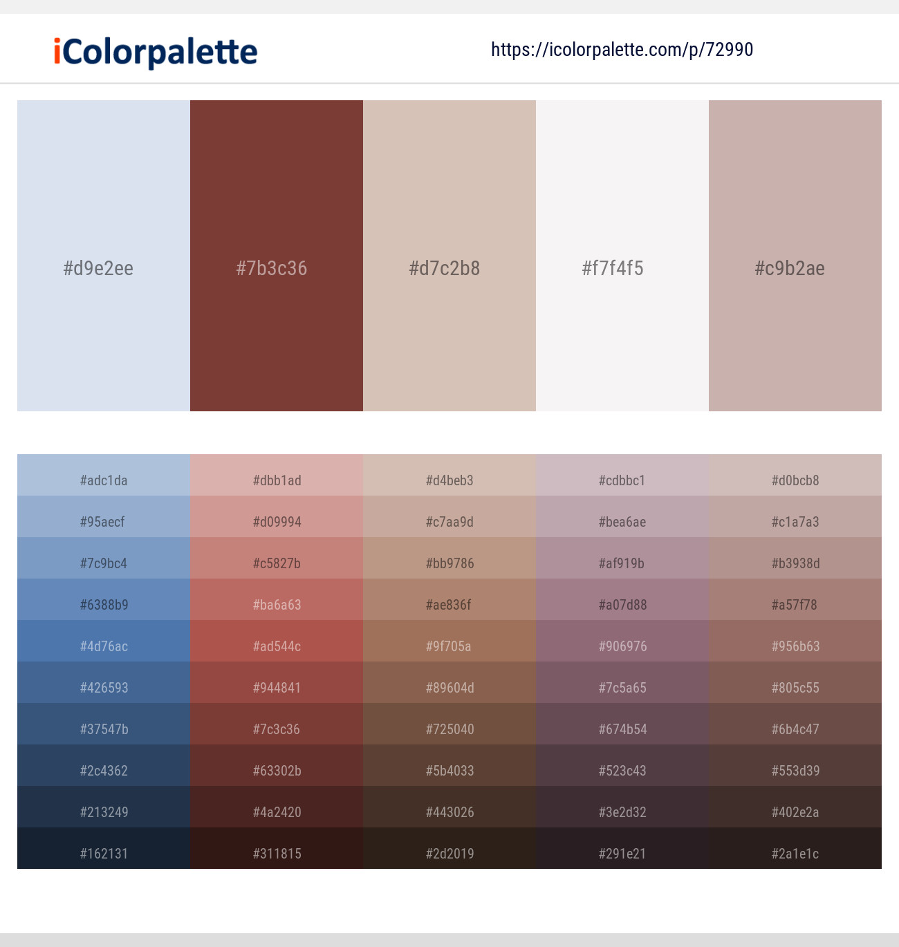Botticelli – Lotus – Clam Shell – Hint of Red – Cold Turkey Color scheme